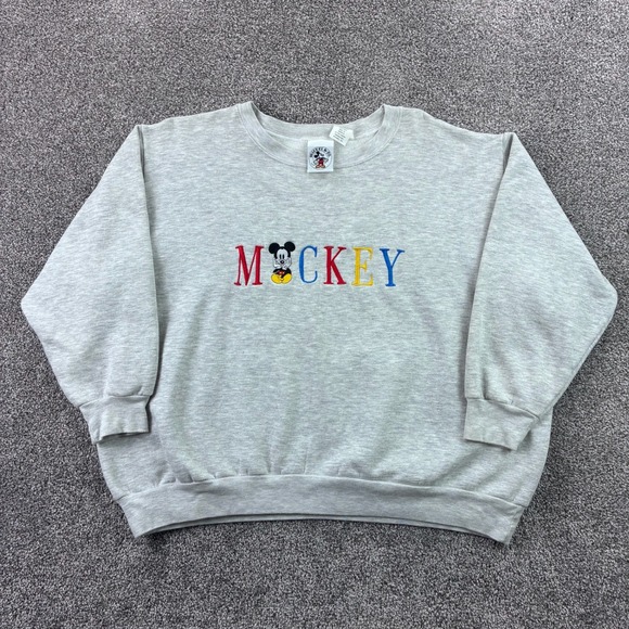 Mickey & Co. Other - Vintage Mickey Mouse Sweatshirt Mens XL Gray Embroidered Mickey & CO Disney